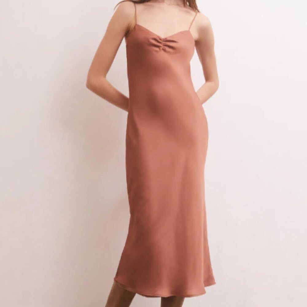 Z SUPPLY -- Lark Lux Sheen Slip Midi Dress
